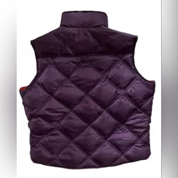 EDDIE BAUER Vintage Women’s Petite M Quilted Goose Down Purple Plum Vest N236 - Picture 2 of 12